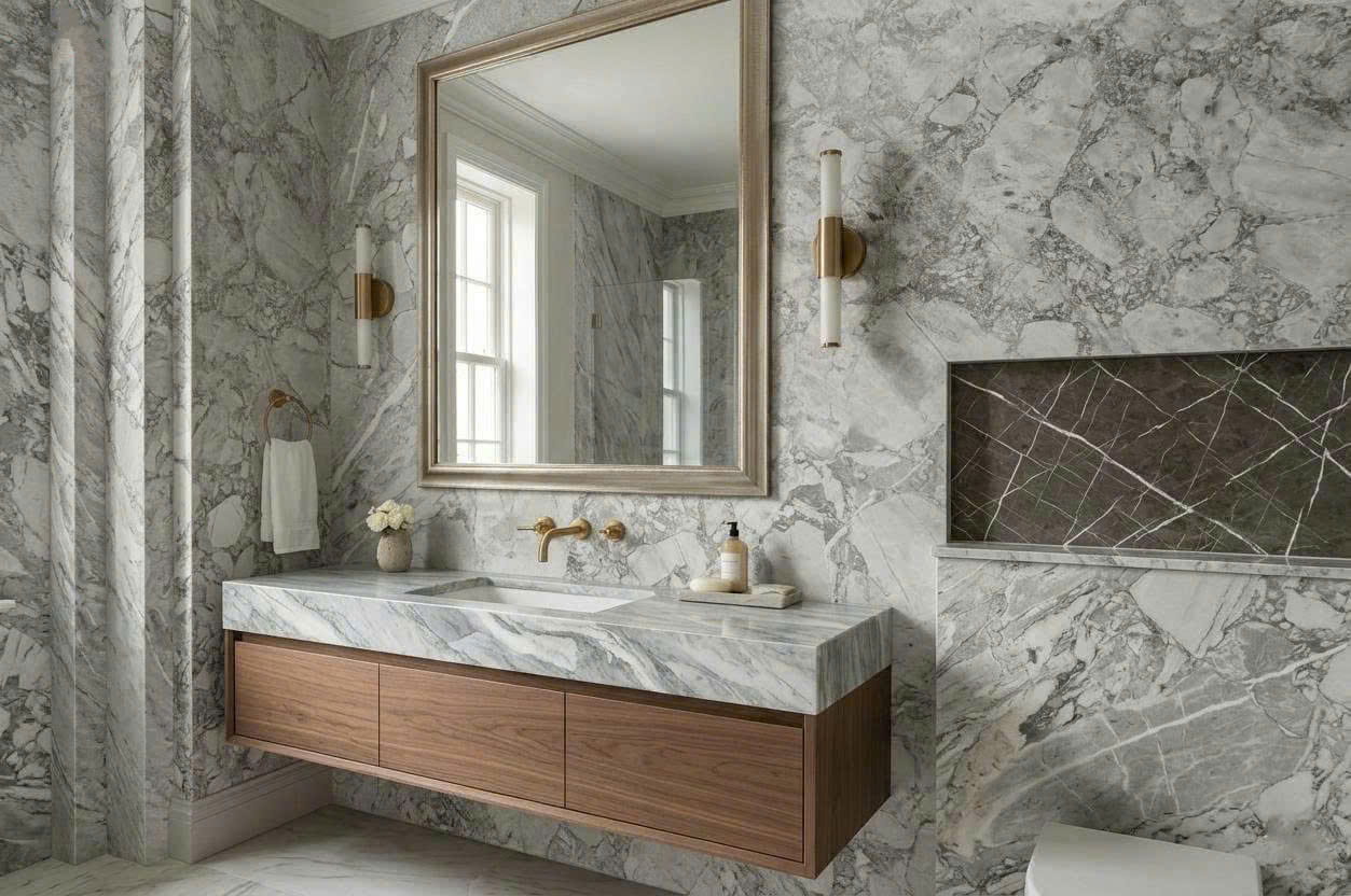 Đá Marble Calacatta Grey Cao Cấp | Đá Hoa Cương NEWSTONE