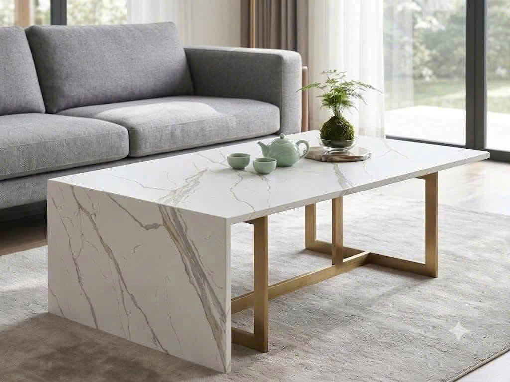 Đá Nhân Tạo Trắng Nhám Vân Vàng Cao Cấp | Đá Hoa Cương NEWSTONE