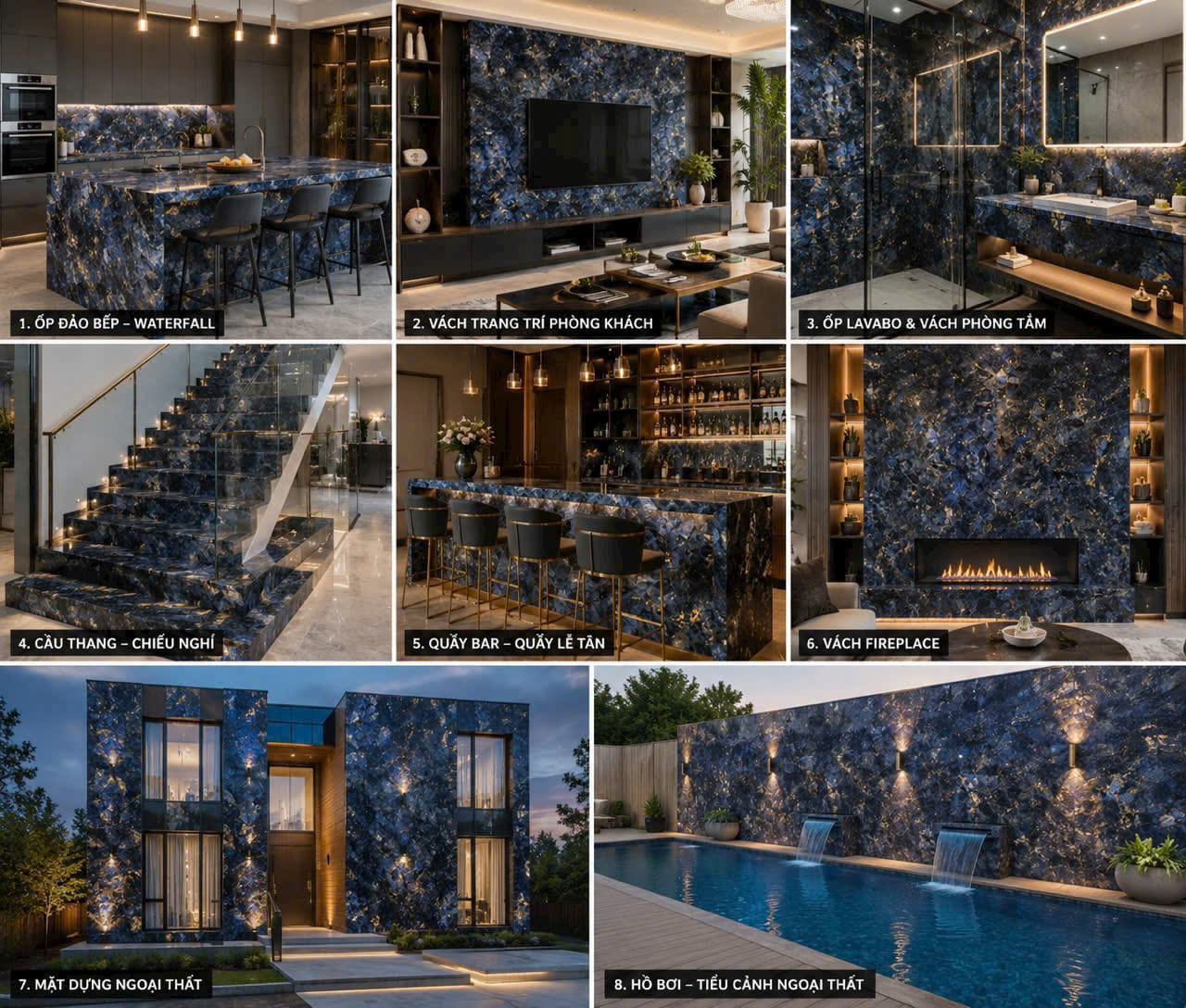 Đá Nung Kết Exotic Blue | Đá Hoa Cương NEWSTONE