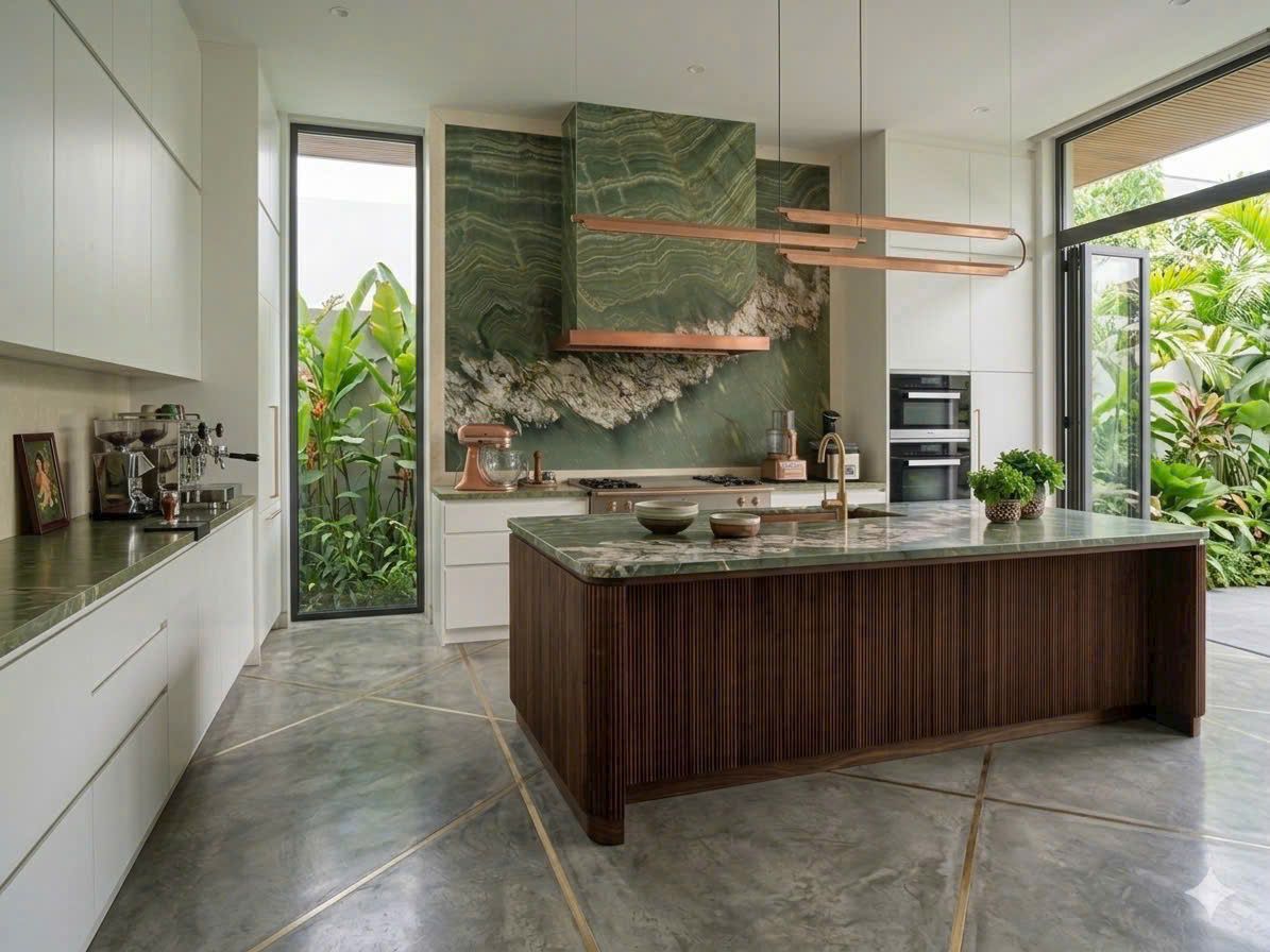 Đá Thạch Anh Xuyên Sáng Ropical Green