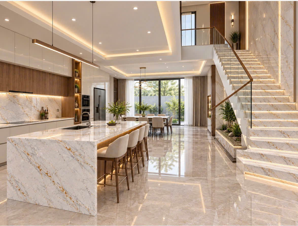 Đ&aacute; Nh&acirc;n Tạo Carrara Gold Cao Cấp | Đ&aacute; Hoa Cương NEWSTONE