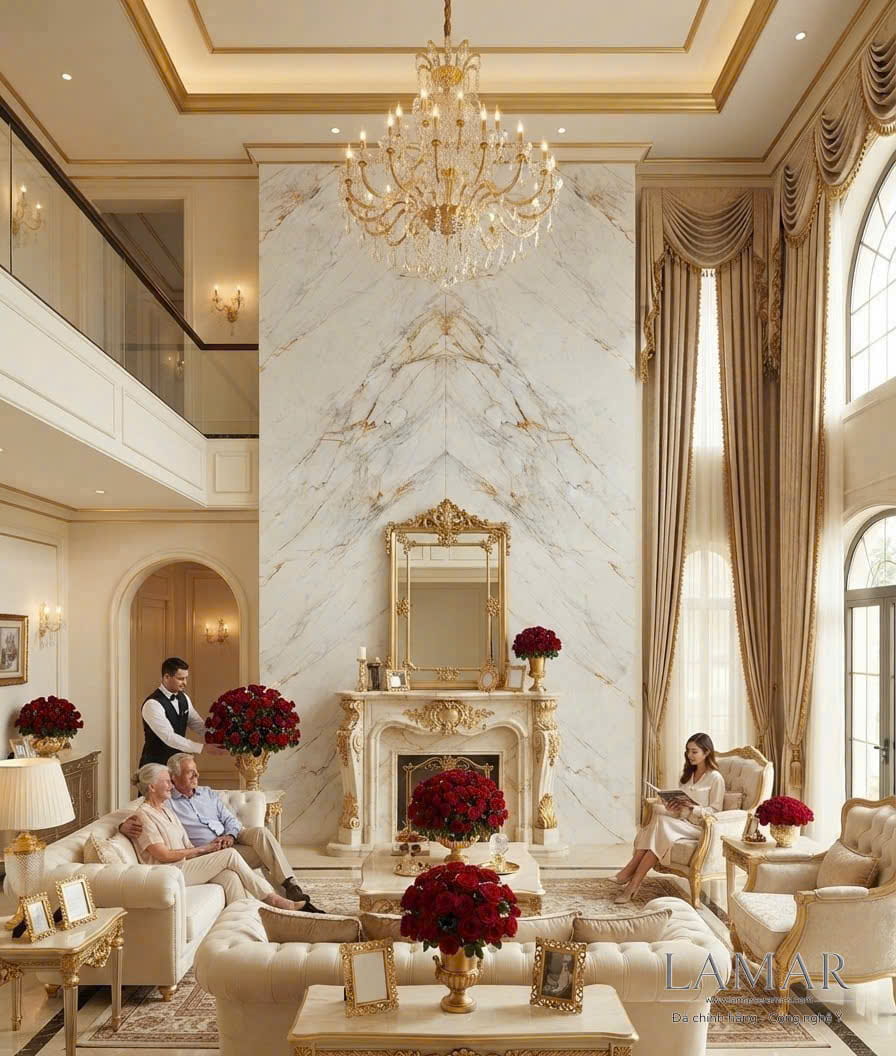Đ&aacute; Nh&acirc;n Tạo Carrara Gold Cao Cấp | Đ&aacute; Hoa Cương NEWSTONE